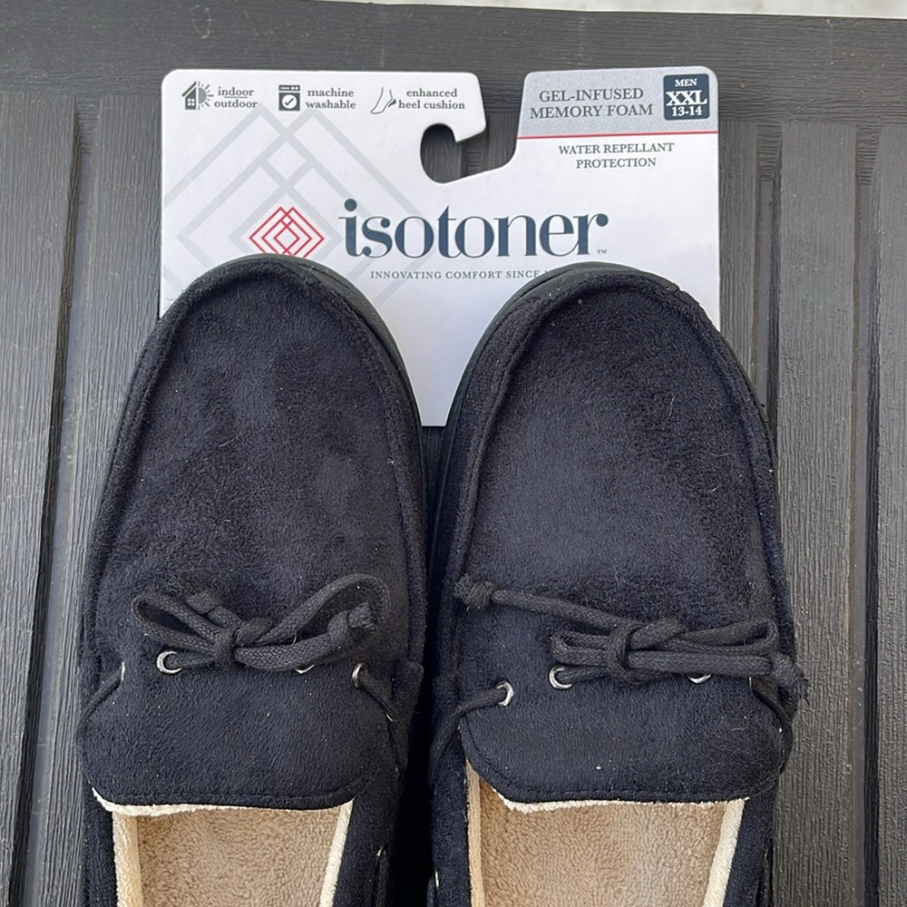 Men’s Isotoners - Carter Boater Microsuede Memory Foam Moccasin Slippers XXL